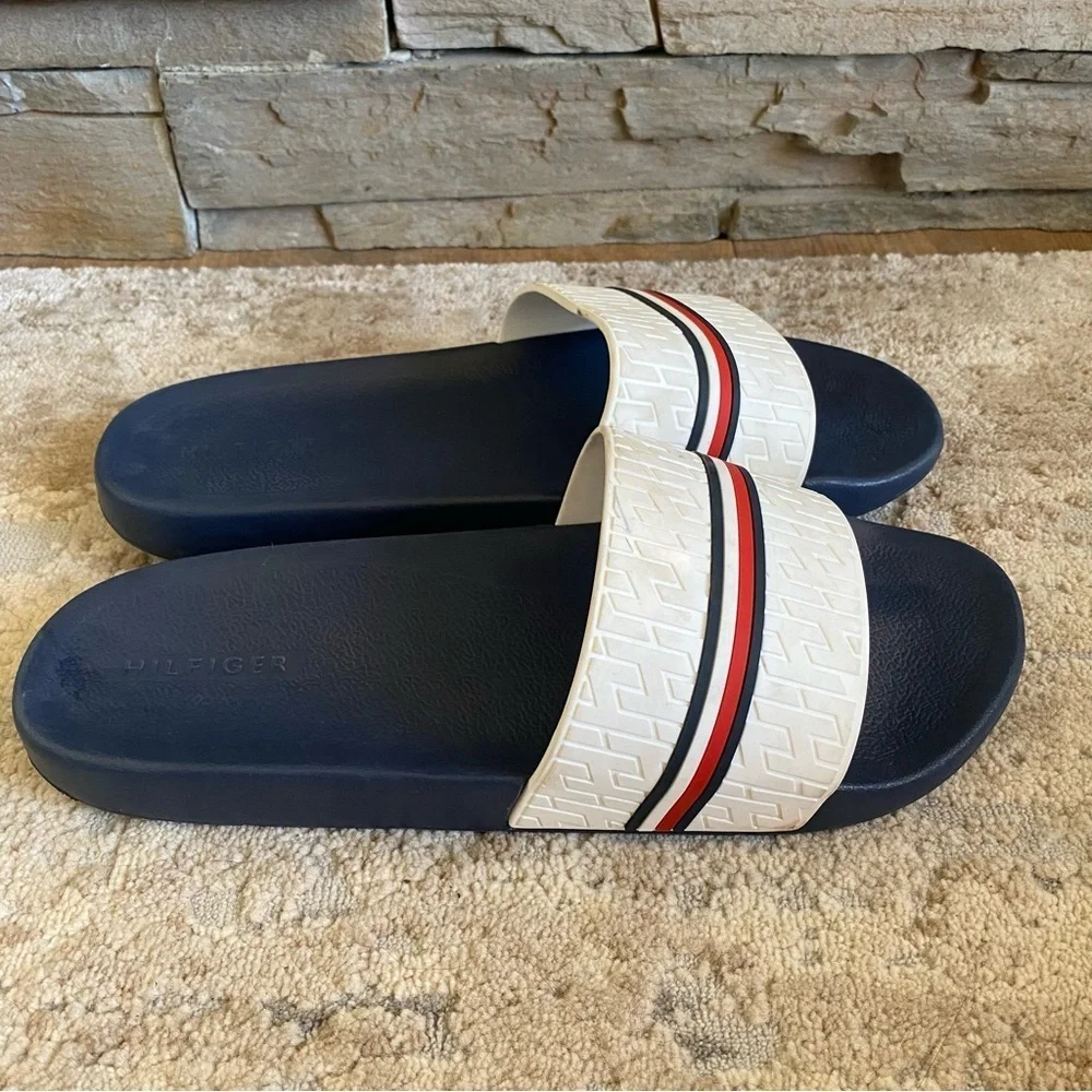Tommy Hilfiger Doly Slides Sandals Open Toe Logo Stripe: 11 M